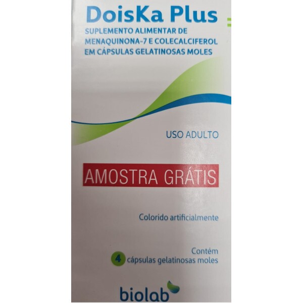 DOISKA PLUS - SUPLEMENTO ALIMENTAR DE MENAQUINOA-7 E COLECALCIFEROL - 4 CÁPSULA GELATINOSA